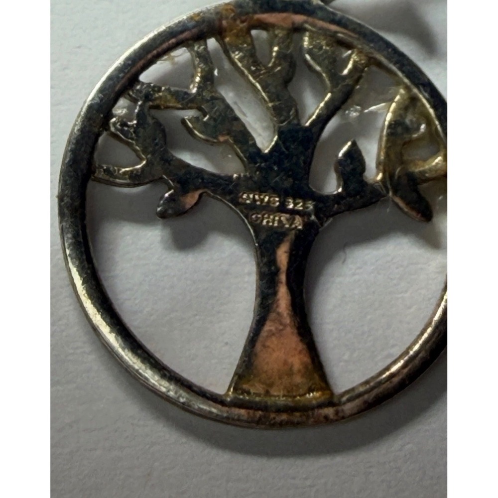 Sterling Silver 925 Tree of Life Circle Drop Hook Earrings Nature Jewelry - Picture 3 of 5